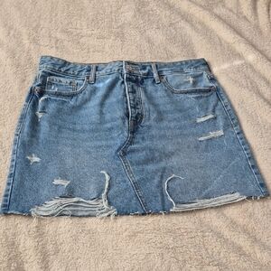 Old Navy Blue Distressed Mini Skirt